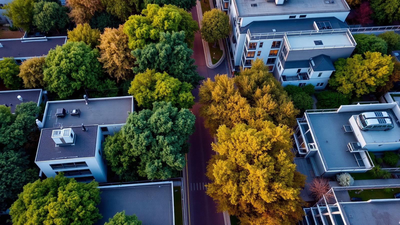 Studio neighbourhood aerial view