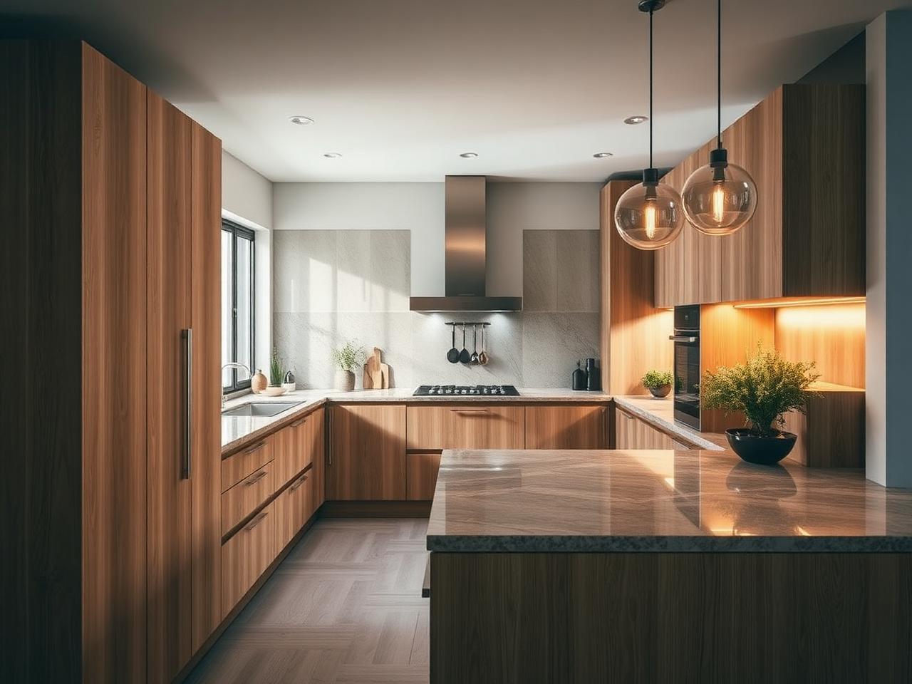 Riverside apartment kitchen